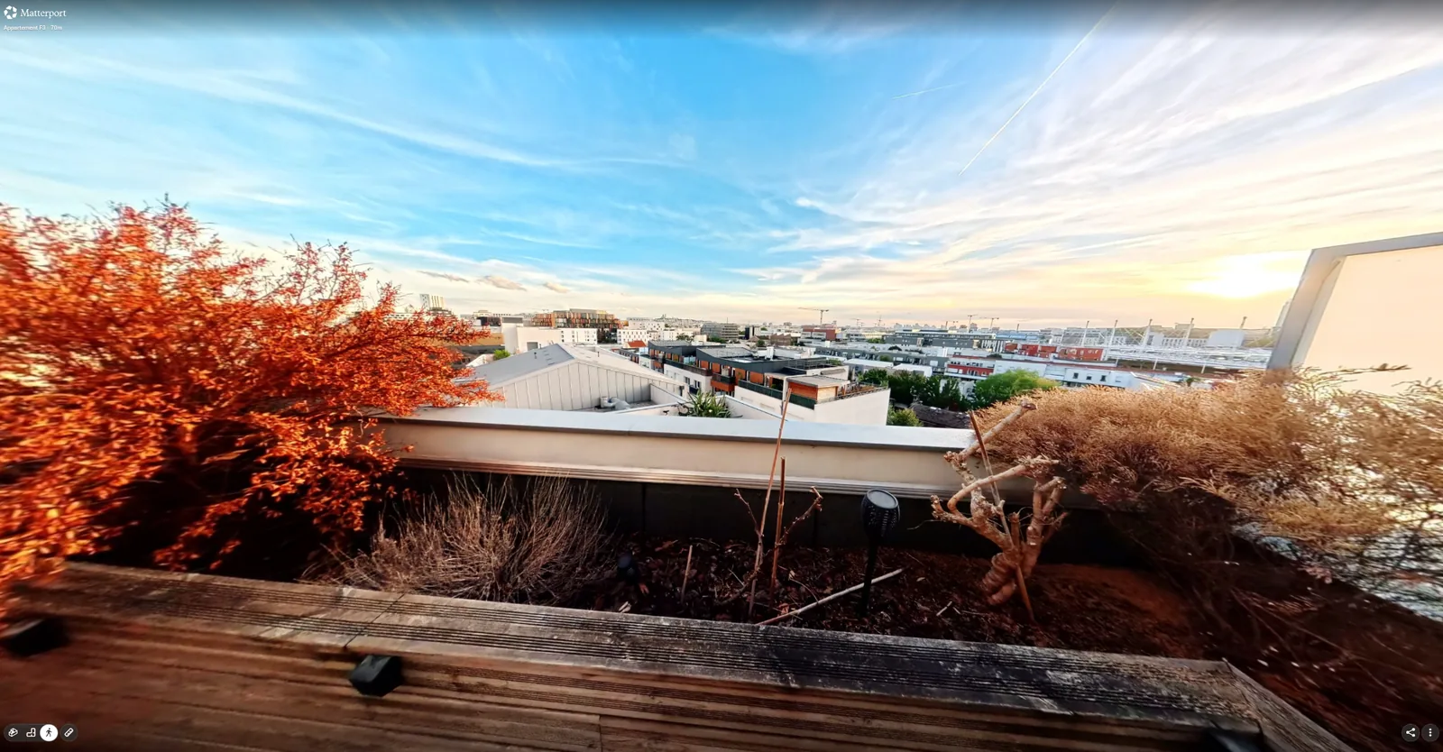 Vue depuis la terrasse de l’appartement F3 à Saint-Denis